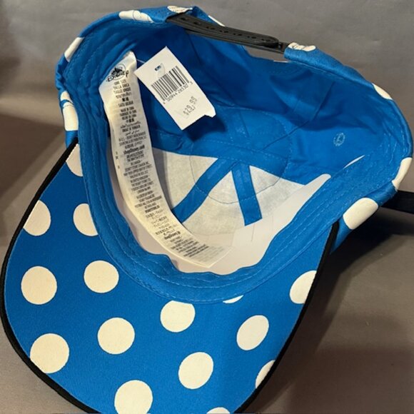 Vintage Walt Disney Minnie Mouse Ears Hat Bow Flower Blue Polka Dot Souvenir Kid - Picture 3 of 4